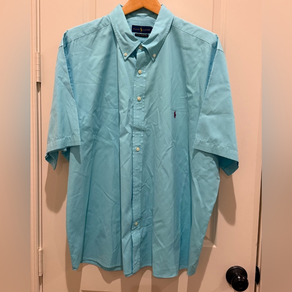 Ralph Lauren Aqua Blue Casual Button Down Shirt